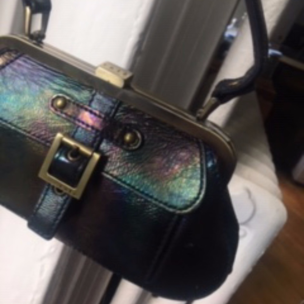 Rafe NYC metallic iridescent small leather purse